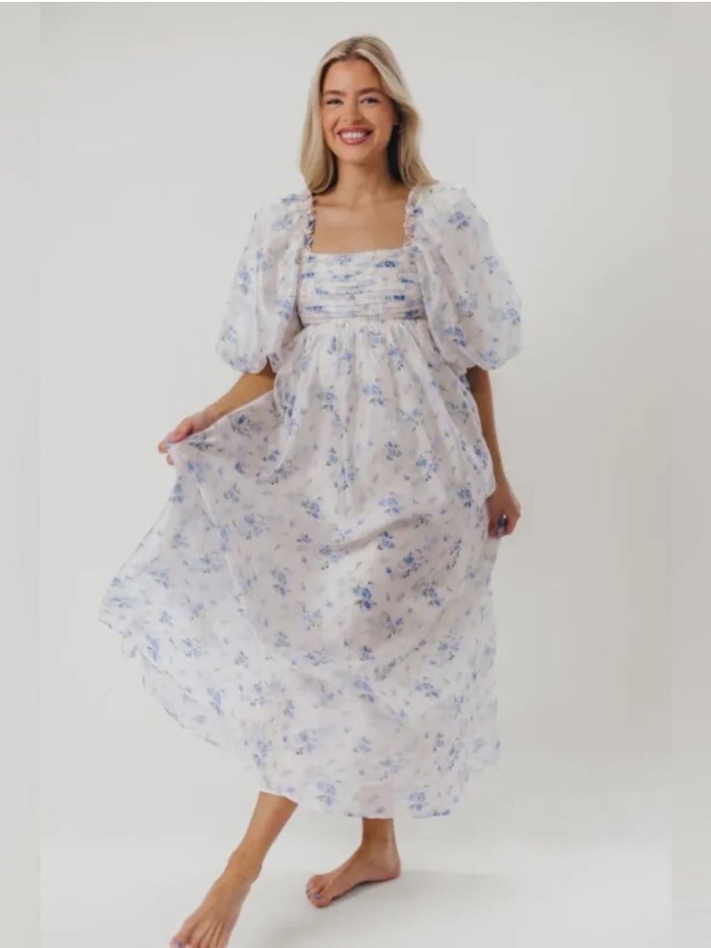 NWT!! Worth Collective - Melody Maxi Dress - Cerulean Blue Floral - Large